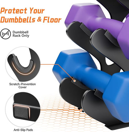 4 Tier Dumbbell Rack, Weight Rack For Home Gym, Dumbbell Stand for Free Weights