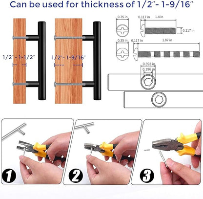Ravinte 6 Pack | 5 Inch Cabinet Pulls Matte Black Stainless Steel Kitchen Drawer Pulls Cabinet Handles 5InchLength, 3Inch Hole Center