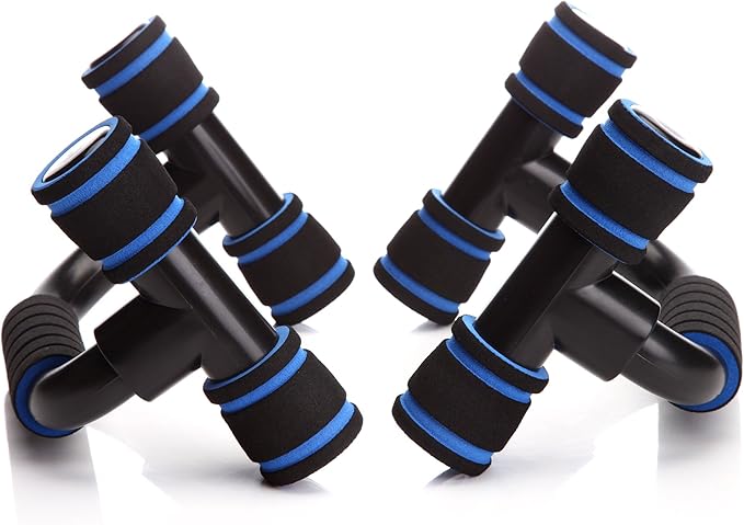 READAEER Push Up Bars Gym Exercise Equipment Fitness 1 Pair Pushup Handles with Cushioned Foam Grip and Non-Slip Sturdy Structure Push Up Bars for Men & Women