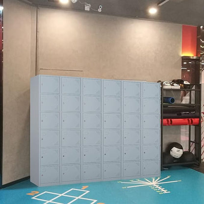 Metal Locker with 6 Doors, 71" Lockers for Employees Steel Storage Locker, Lockable Locker Cabinet for School, Gym, Home Office and Garage（Grey）