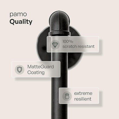 pamo Industrial Pipe Clothing Rack with Shelf - 660 lbs Capacity - Clamping Clothes Rack and Walk In Closet with Oak Shelf for Wardrobe