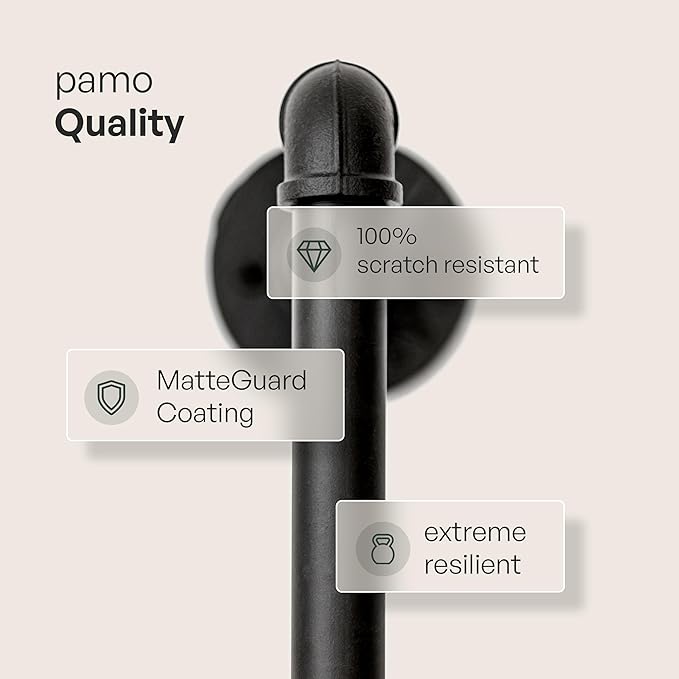 pamo Industrial Pipe Clothing Rack with Shelf - 660 lbs Capacity - Clamping Clothes Rack and Walk In Closet with Wooden Shelf for Wardrobe