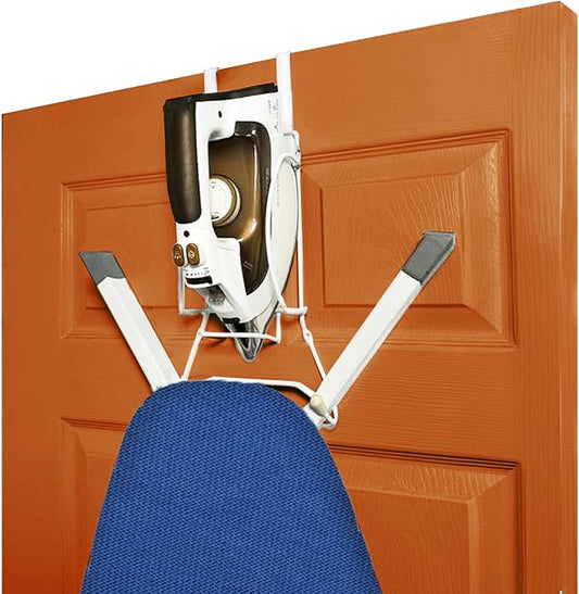 Over The Door Iron Board Caddy - Iron and Ironing Board Storage Organizer, for Y Leg Ironing Board