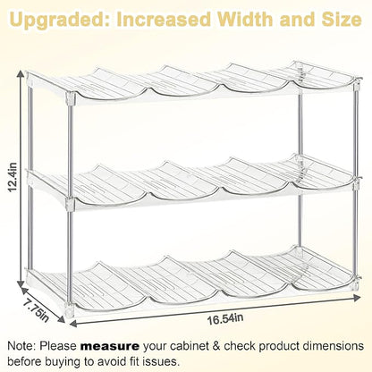 Stackable Water Bottle Organizer for Cabinet - Acrylic Tumbler Organizer Storage Rack for Stanley 40oz, Stanley Cup Holder, Pantry Kitchen Organizers and Storage for Stanley Cup, Holds 12 Bottles