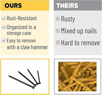 Mr. Pen- Nail Assortment Kit, 600 Pcs, 4 Sizes, Black, Small Nails, Nails for Hanging Pictures, Finishing Nails, Wall Nails for Hanging, Pin Nails, Hardware Nails, Assorted Nails, Galvanized Nails