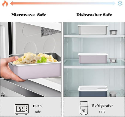 Stainless Steel Bento Lunch Box for Kids, 33oz Leak-Proof Lunch Box Containers, Microwave-Safe, with Adjustable Divider, Convenient Metal Lunchbox for School, Travel