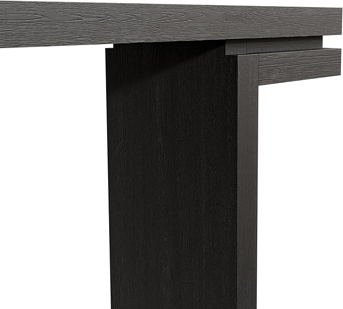 66" Extra Wide Real Wood Veneered Console Table,Minimalist Sofa Behind Couch Table for Entryway,Hallway,Living Room,Home Office,Black