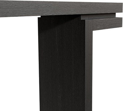 66" Extra Wide Real Wood Veneered Console Table,Minimalist Sofa Behind Couch Table for Entryway,Hallway,Living Room,Home Office,Black