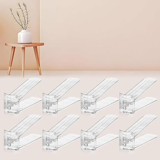 Shoe Slots Organizer for Closet,8 Pack Shoe Stacker Shoe Rack Organizer for Closet Space Saver Storage Shoe Holder Organization(Transparent)
