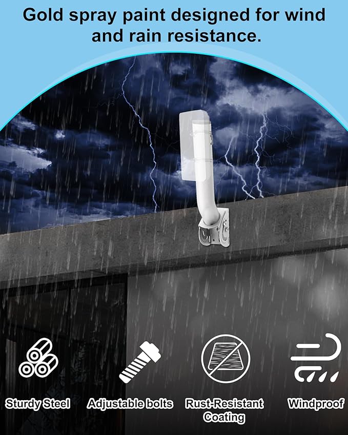 Wireless Bridge Mount, 4-Pack 11 in Dual Screw Locking J Pole Mounting Bracket for Wall or Pole, 160° Angle Adjustable, 1.38 in OD, for CPE, Access Point, TV Antenna or Weather Station