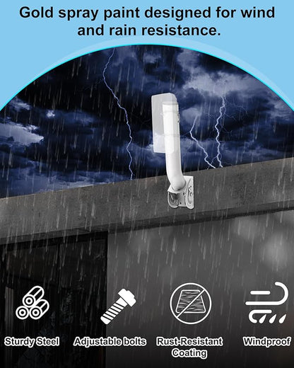 Outdoor Antenna Mount for Wireless Bridge, 1-Pack 11 in Dual Screw Locking J Pole Mounting Bracket for Wall or Pole, 160° Angle Adjustable, 1.38 in OD, for CPE, Access Point or Weather Station