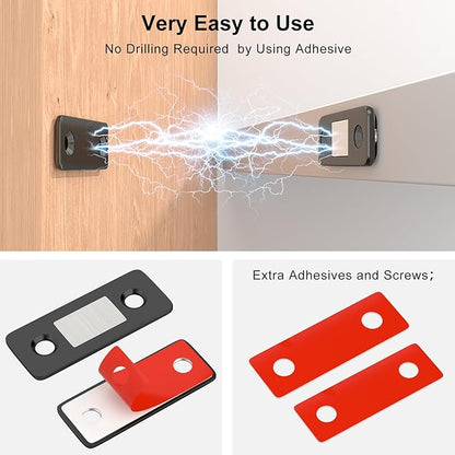 Cabinet Magnetic Catch Jiayi 4 Pack Ultra Thin Cabinet Door Magnets Stick on Drawer Magnets Cabinet Latch Magnetic Closures for Cabinets Kitchen Closet Door Closing Magnetic Door Catch Closer