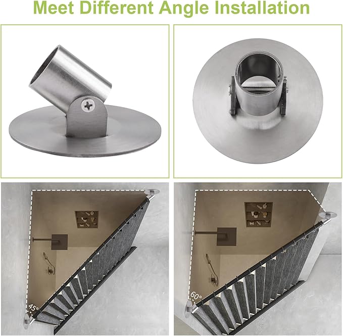 4pcs Shower Curtain Rod Bracket, 26mm Inner Diameter Titanium Steel Curtain Rod Holders Shower Curtain Rod Single Swivel Flange(Silver)