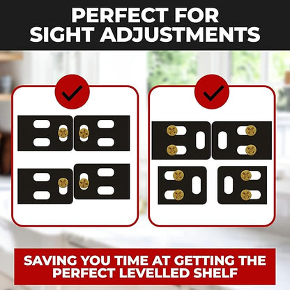 Hungsmart- 4 x 22 inch Heavy Duty Floating Shelf Bracket - Long Wall Shelves Support, Hidden Floating Shelf Hardware, Black Shelf Brackets, Perfect for Kitchen/Nursery/TV Wall Shelf Decor (4 inch rod)