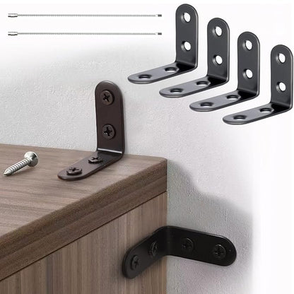 Furniture Anchors Small Aesthetic Earthquake Straps for Furniture Dresser Wall Anti-Tip Furniture Safety Anchor to Childproof and Babyproof Your Home Holds Up to 500 Pound (Black, 2 in)