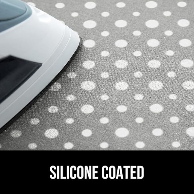 GORILLA GRIP Ironing Mat, Portable Iron Pad, Magnetic Cover for Top of Laundry Washer, Dryer, Tabletop, Countertop Padded Blanket, Silicone Coating and Scorch Resistant, Travel Size 28x24, Polka Dots