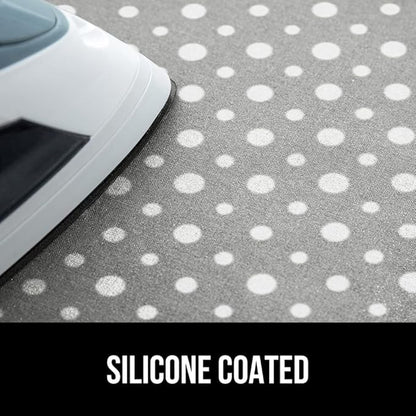 GORILLA GRIP Ironing Mat, Portable Iron Pad, Magnetic Cover for Top of Laundry Washer, Dryer, Tabletop, Countertop Padded Blanket, Silicone Coating and Scorch Resistant, Travel Size 28x24, Polka Dots