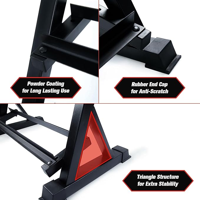 Dumbbell Rack Adjustable 3-Tier Weight Stand for Home Gym, 1100LB Capacity Heavy Duty Weight Storage Rack for Dumbbells, Kettlebells