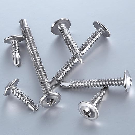 Wensilon（150pcs）#8×1-1/2”for Sheet Metal Self-Tapping Screws 410 Stainless Steel Truss Head High-Strength Quick Tapping Screws