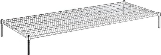 30" x 72" x 8" Chrome Wire Storage Shelf, Dunnage Rack, Commercial 1 Tier Small Shelf