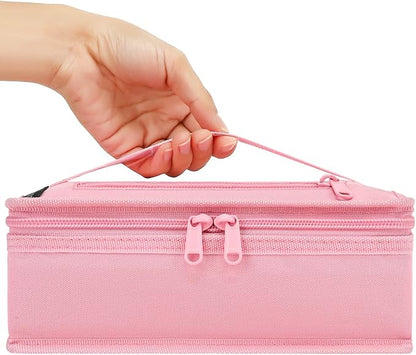 FlowFly Small Insulated Lunch box Portable Soft Bag Mini Cooler Thermal Meal Tote Kit with Handle for Work & School, Pink