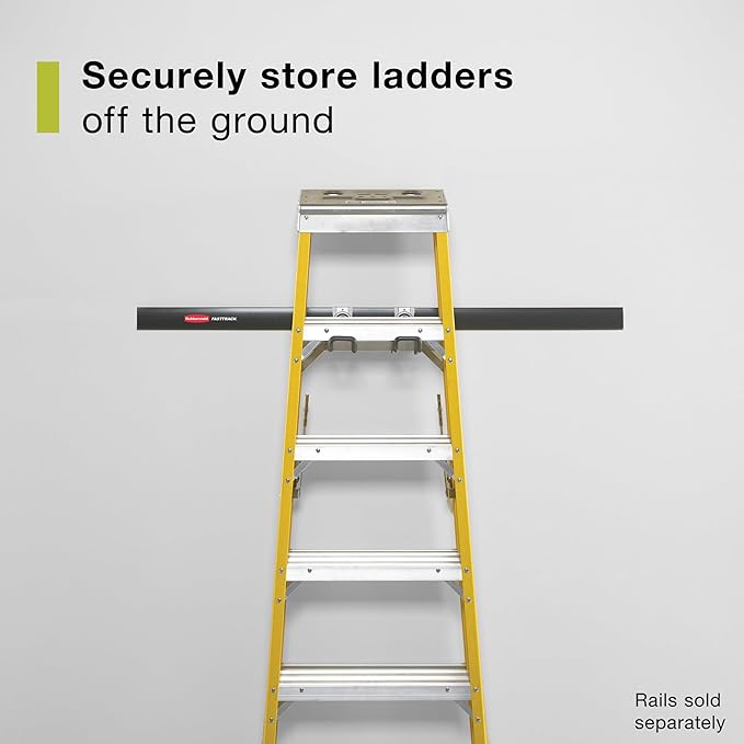 Rubbermaid FastTrack Ladder Hook Garage Wall/Ladder Hanger Wall Mount and Heavy Duty Organization for Home/Garage/Wall/Shed