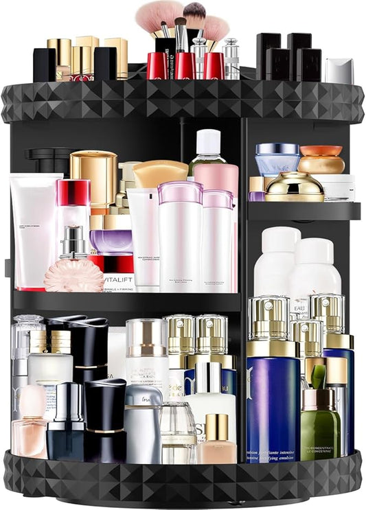 MISERWE Makeup Organizer 360 Degree Rotating 7 Adjustable Layers Large Capacity Cosmetic Organizer Transparent Make Up Organizers and Storage