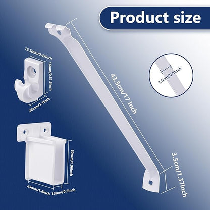 12 Inch Wire Shelf Brackets Set, Includes 2Wire Rack Support Brackets,4Wire Shelf Clips and 2 End Brackets,Suitability for Wardrobe and Wall Bracket Installation (2, 12 Inch)