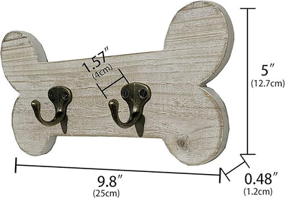 Vintage Style Dog Bone Hook Wall Mounted Coat Rack Rustic Wall Hanging Leash Holder