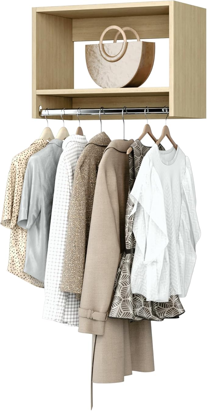 Modular Closets Vista Collection Tall Hanging Wood Closet Organizer Unit (Oak, 31.5" Wide)