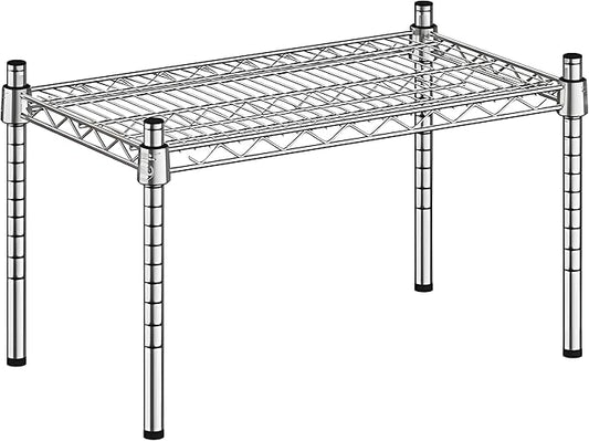 14" x 24" x 14" Chrome Wire Storage Shelf, Dunnage Rack, Commercial 1 Tier Small Shelf