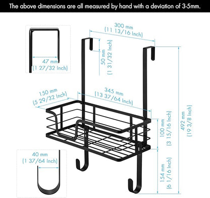 KES Over The Door Ironing Board Holder Door Mount T Shape Ironing Board Hanger Iron Holder Fit for 1 3/4 Doors Matte Black, HIR500B-BK