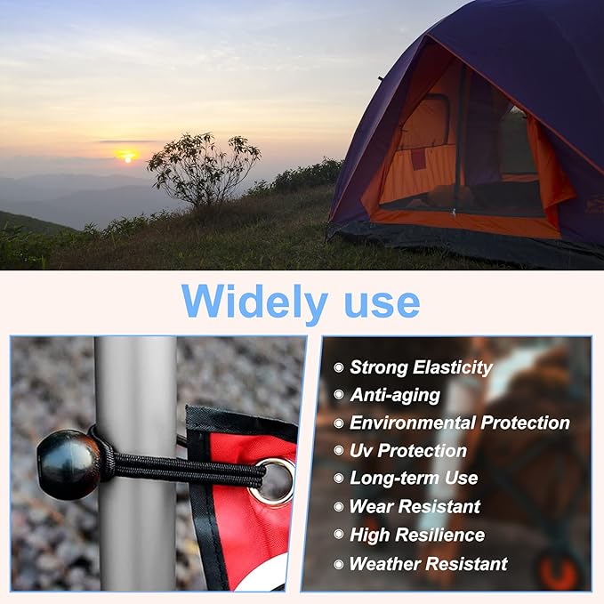 30PCS of 3 Sizes Ball Bungee Cords, 6, 9, 11 Inch Tarp Canopy Bungee Balls, Heavy Duty Tie Down Cord for Shelter, Gazebo, Camping, Tent, Cargo, Holding Wire and Hoses (Ball Size 1 inch)