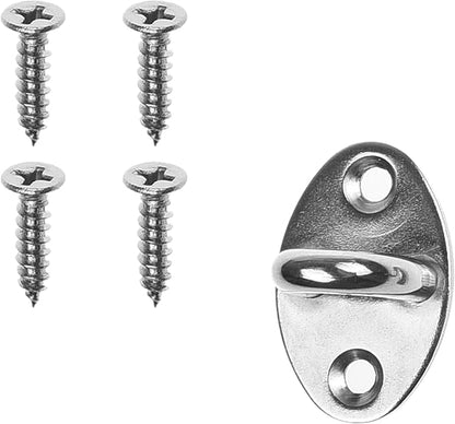 Kare & Kind Hook and Eye Latch (4-inch) - with Mounting Screws - Heavy Duty Locks for Door, Gates, Barns, Bathrooms, Cabins (1-Silver)