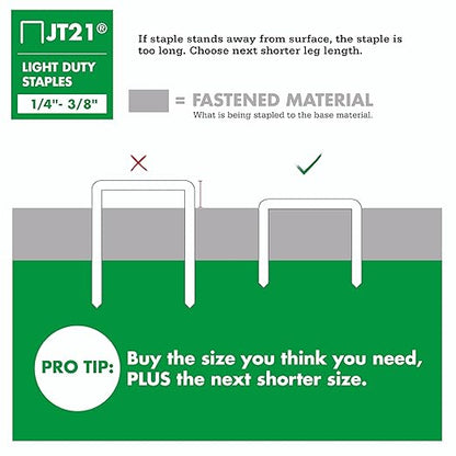Arrow 214 JT21 Thin Wire Staples for Staple Guns and Staplers, Use for Upholstery, Crafts, General Repairs, 1/4-Inch Leg Length, 7/16-Inch Crown Width, 1000-Pack, Grey