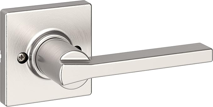 Kwikset Casey Interior Passage Door Handle, Lever for Closet and Hallway Doors, Reversible Non-Locking Handle Lever, Satin Nickel, with Microban Protection (Pack of 2)