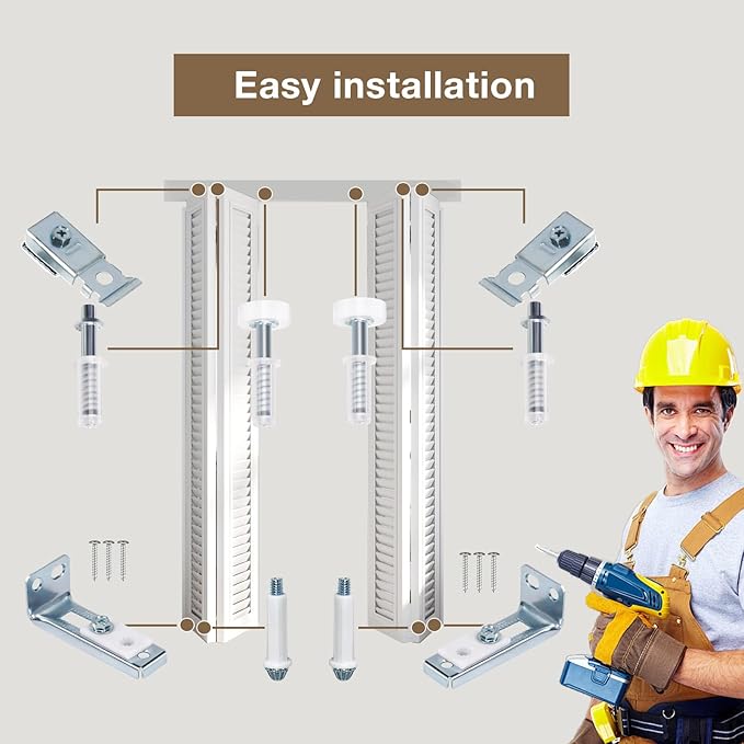 Bifold Door Hardware Repair Kit, 1-Pack Bifold Closet Door Hardware Kit Folding Door Hardware Repair Replacement Tool Kit