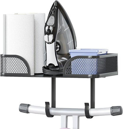 Ironing Board Holder Wall Mount, Metal Ironing Board Hanger, T/V Shaped Space Saving Iron and Iron Holder, Laundry Room Decor and Storage with Large Storage for Laundry/Living Room/Bathroom