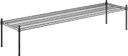 18" x 72" x 14" Black Epoxy Wire Storage Shelf, Dunnage Rack, Commercial 1 Tier Small Shelf