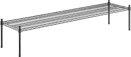 18" x 72" x 14" Black Epoxy Wire Storage Shelf, Dunnage Rack, Commercial 1 Tier Small Shelf