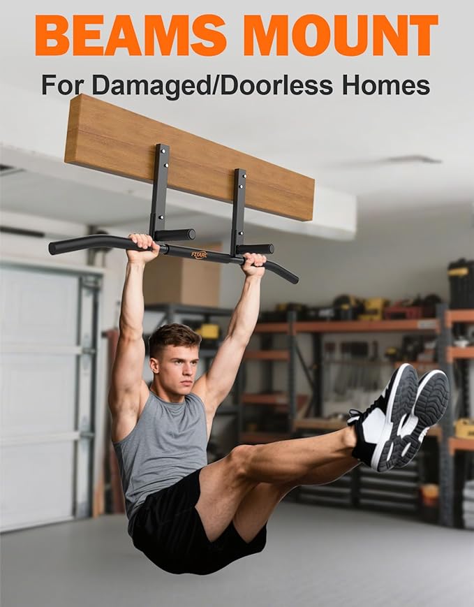 Fitarc Joist Mount Pull Up Bar, Wall Chin Up Bar Ceiling Mount for Beams, Heavy Duty Steel Construction, Home Gym Equipment -Patent Pending