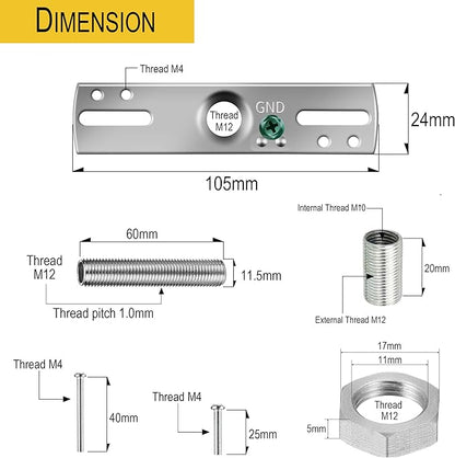4-Pack 4 inch Light Fixture Mounting Bracket, Universal Lighting Fixture Crossbar Kit with All Mounting Hardware, Heavy Duty, for Chandelier Pendant Flushmount Wall Light Ceiling Fan, etc