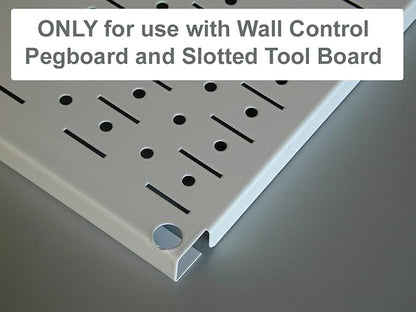 Wall Control Shelf 4in Deep Pegboard Shelf Assembly Pegboard and Slotted Tool Board - White