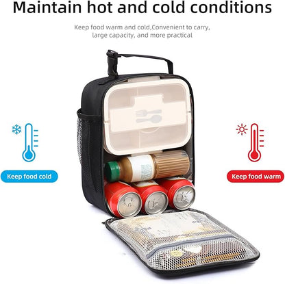 Lunch box Lunch bag for men women Insulated Lunchbox Lunch bags for Work Picnic Travel (Thicken grey)