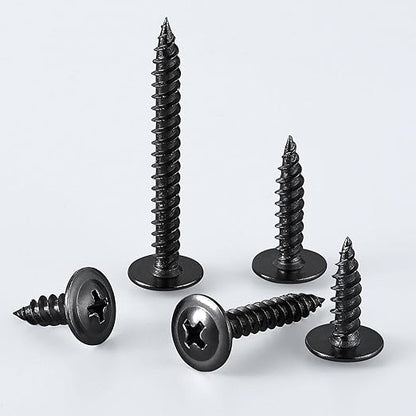 Wensilon（50 pcs）#14×3" Phillips Truss Head Wood Screws Black Galvanizing Quick Metal Self Tapping.
