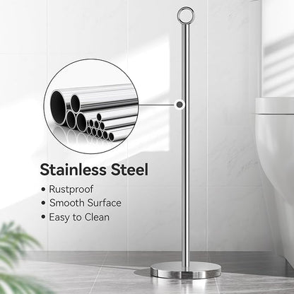Toilet Paper Holder Stand(with Reserve Function), Free-Standing Spare Rolls Storage Holder, Stainless Steel
