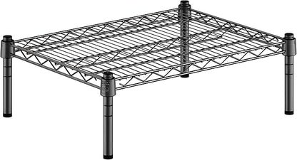 18" x 24" x 8" Black Epoxy Wire Storage Shelf, Dunnage Rack, Commercial 1 Tier Small Shelf