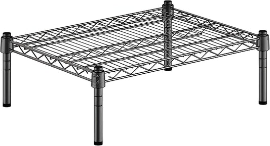 18" x 24" x 8" Black Epoxy Wire Storage Shelf, Dunnage Rack, Commercial 1 Tier Small Shelf