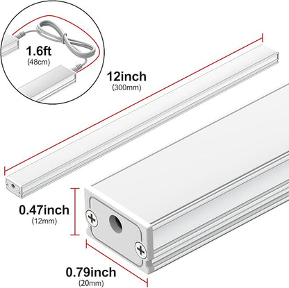 ASOKO Under Cabinet Led Light Plug in, Dimmable Daylight White 4500K, 3 Pack 12 inch Linkable Led Under Counter Lights for Kitchen, Shelf, Workbench, Cupboard, ETL Listed Plug 24V, UNO-LK 4500K
