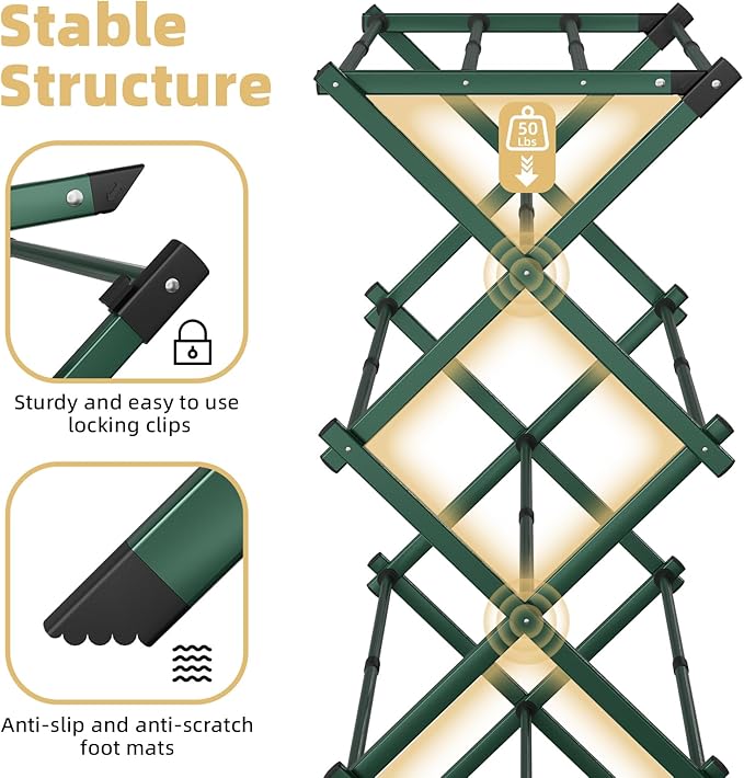 BAKON Clothes-Drying-Rack-Foldable for Small Space, Laundry-Drying Rack Collapsible for Hanging Clothes, Metal Clothing Dry Rack Suit for Indoor & Outdoor, Dorm Room, Apartments, RV, Navy Blue